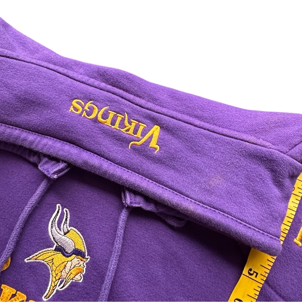 VTG Y2K Era Minnesota Vikings NFL Team Apparel 1/4 Zip Pullover Sweatshirt 2XL - Picture 9 of 11